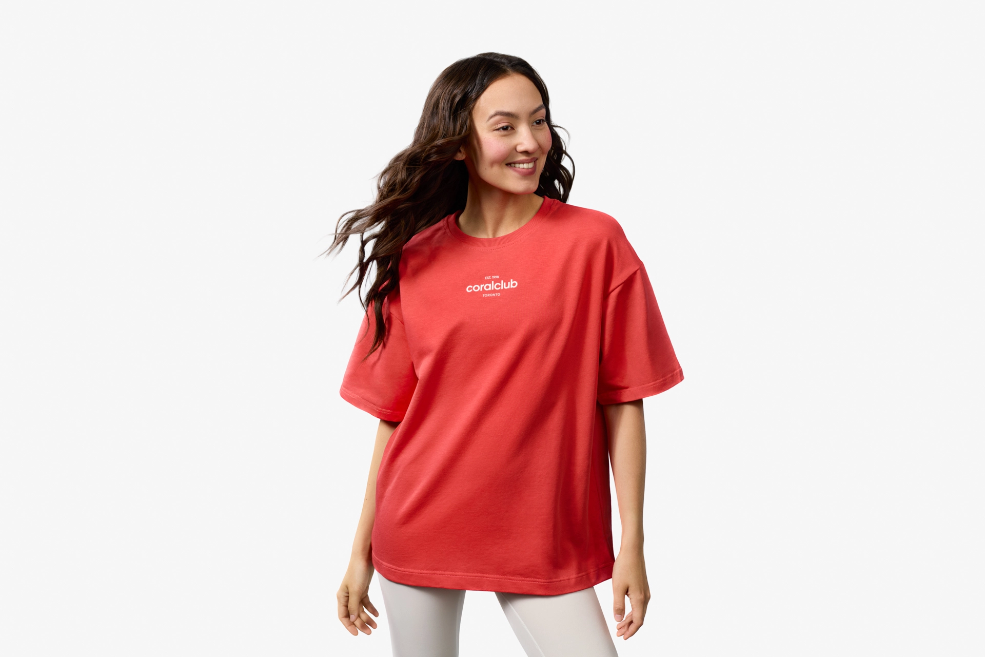 Oversized T-Shirt, korallenrot
